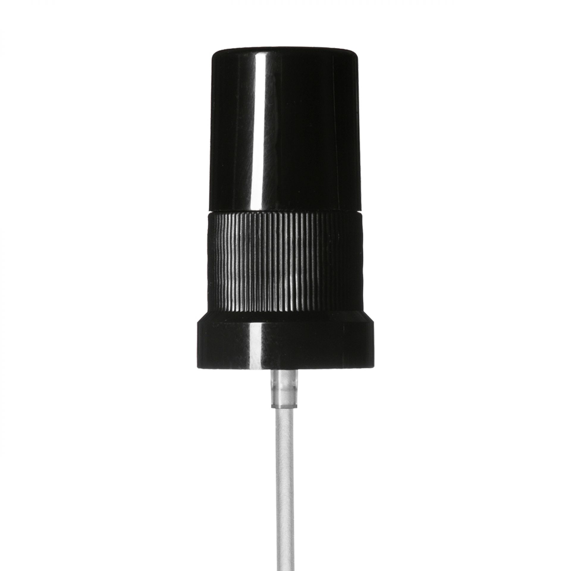 Mist sprayer Classic, DIN18, PP, black, ribbed, dose 0.10 ml, black overcap (Orion 100)