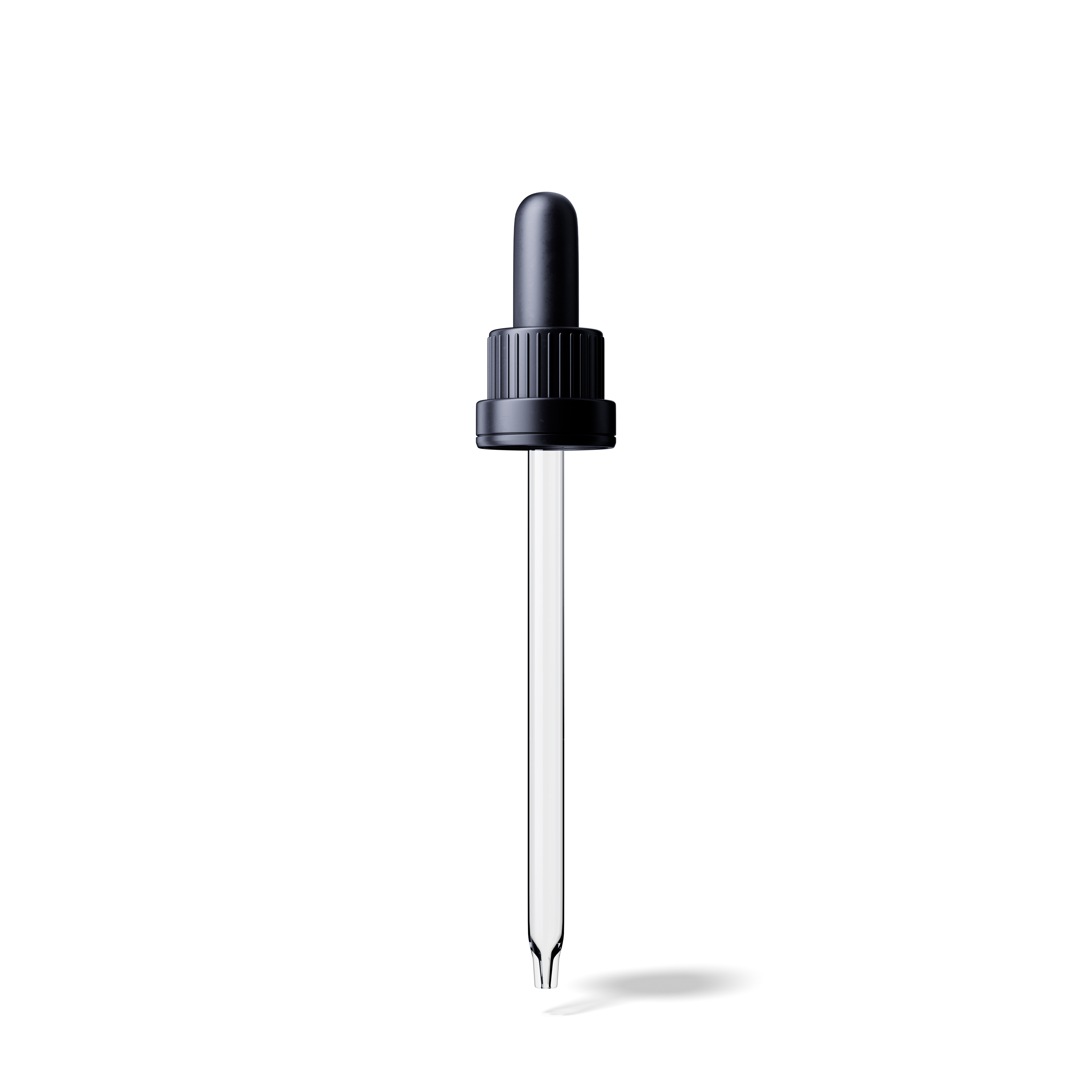 Pipette tamper evident DIN18, III, black, ribbed, bulb TPE, dose 1.0ml, conical tip (Orion 60)