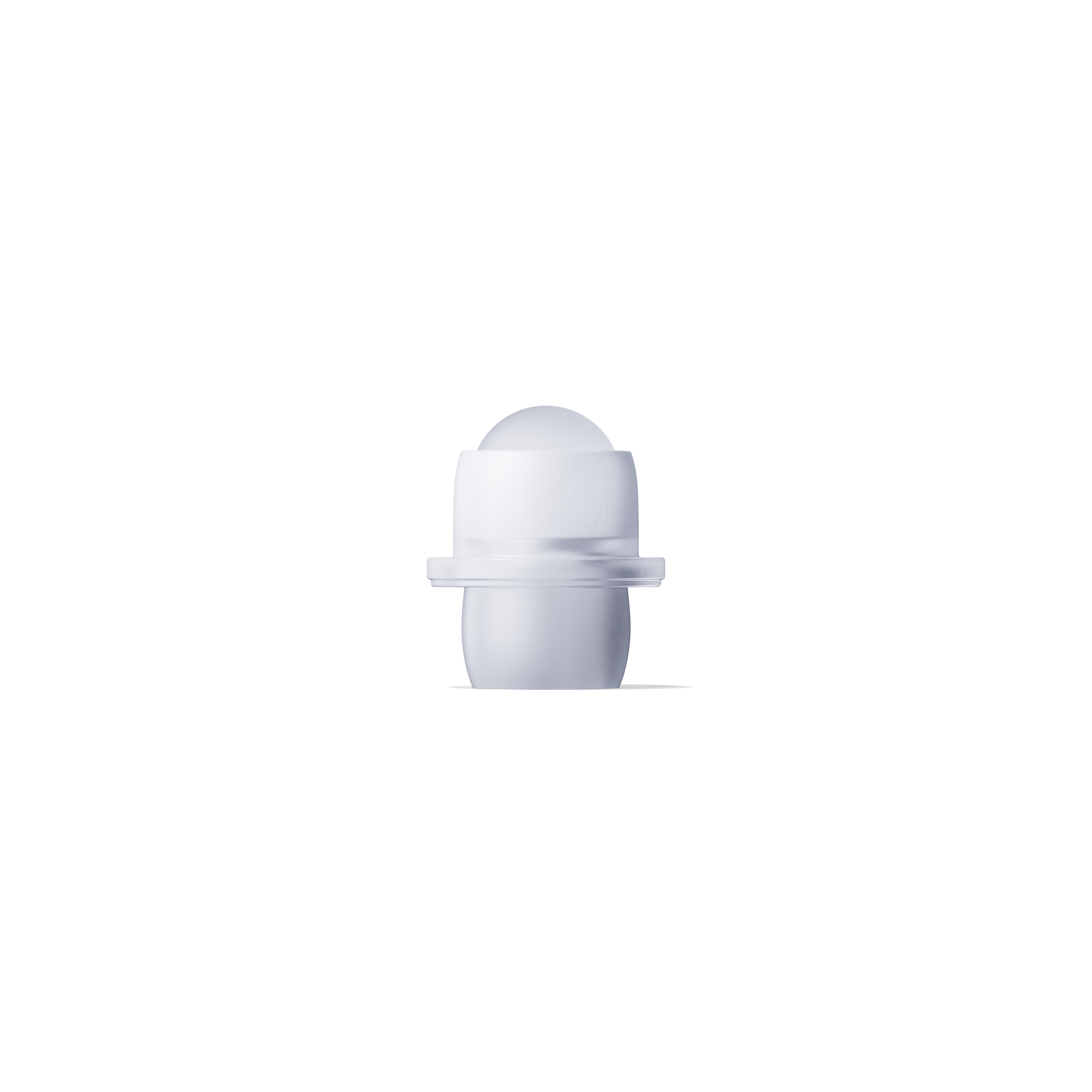 Roll-on cap DIN18, PP, natural fitment, white matte plastic ball, black cap (Orion)