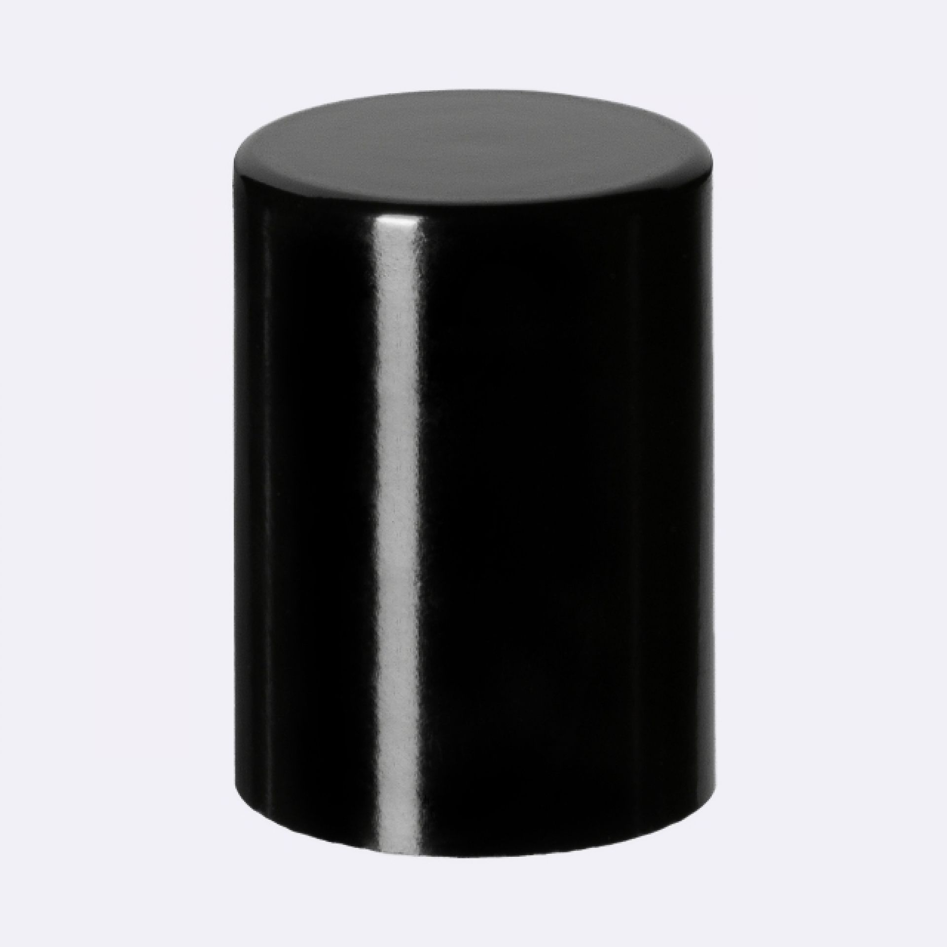 Roll-on cap DIN18, Urea, natural fitment, matt plastic ball, black cap (Orion)