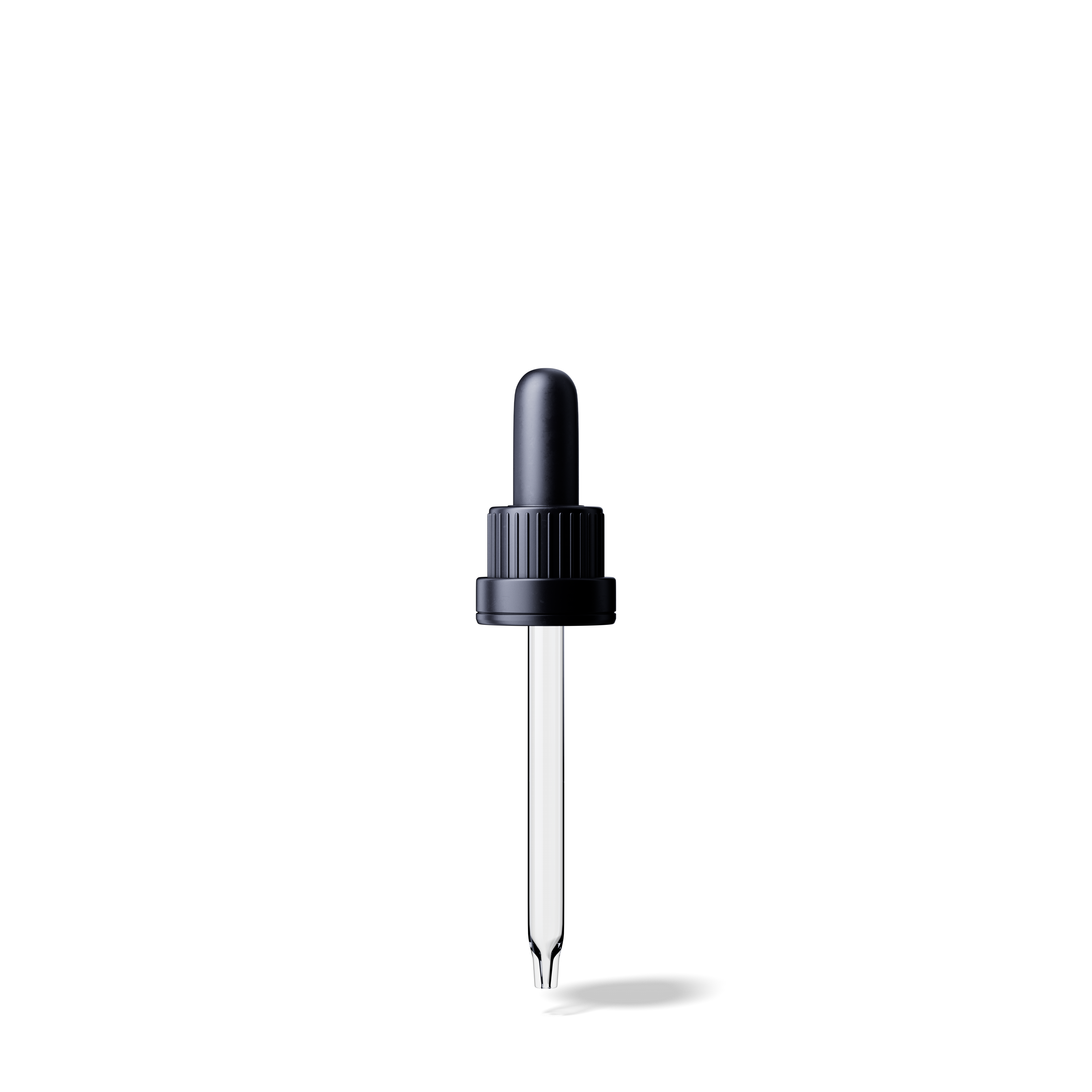 Pipette tamper evident DIN18, III, black, ribbed, bulb TPE, dose 1.0ml, conical tip (Orion 30)