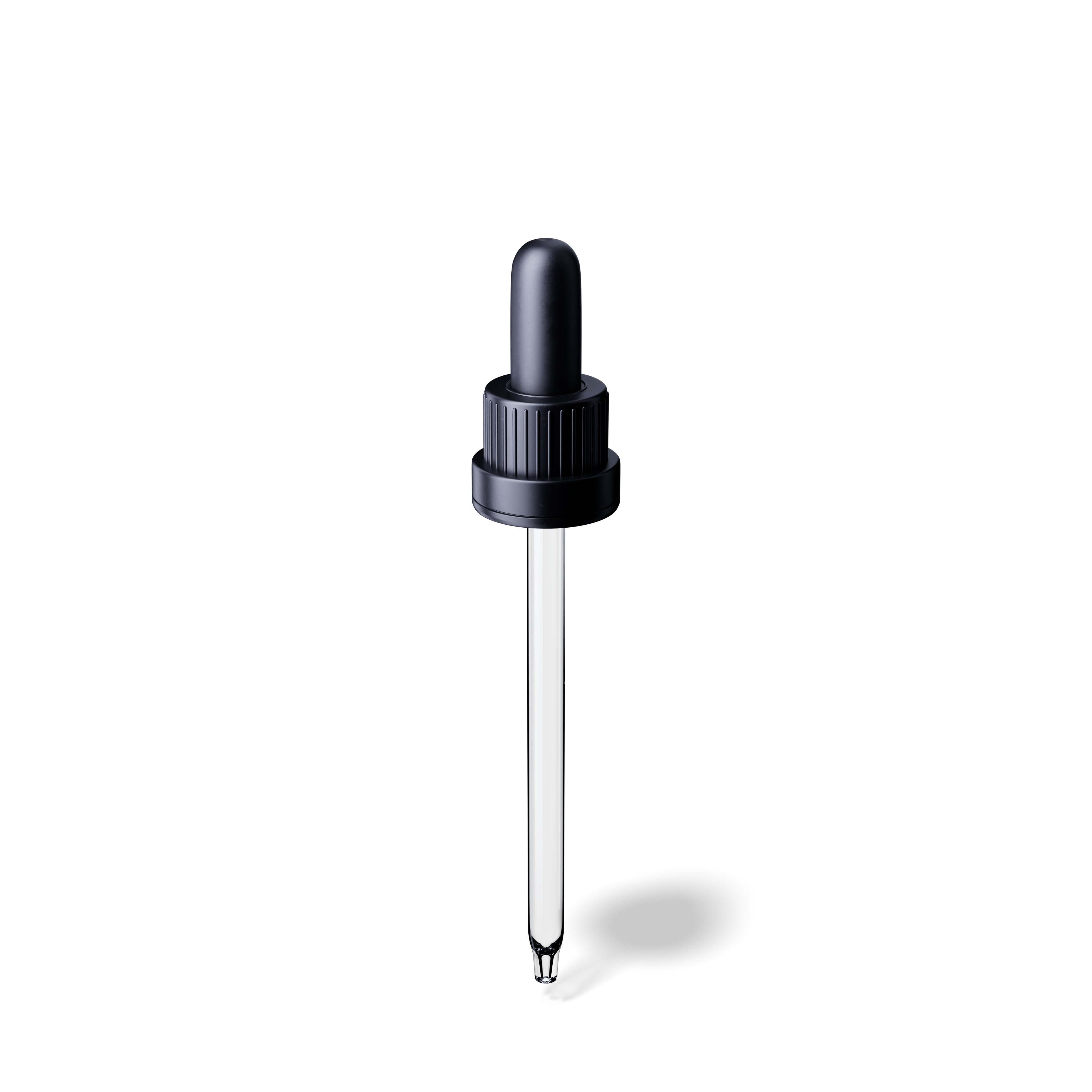 Pipette tamper evident DIN18, III, black, ribbed, bulb TPE, dose 1.0ml, conical tip (Orion 50)