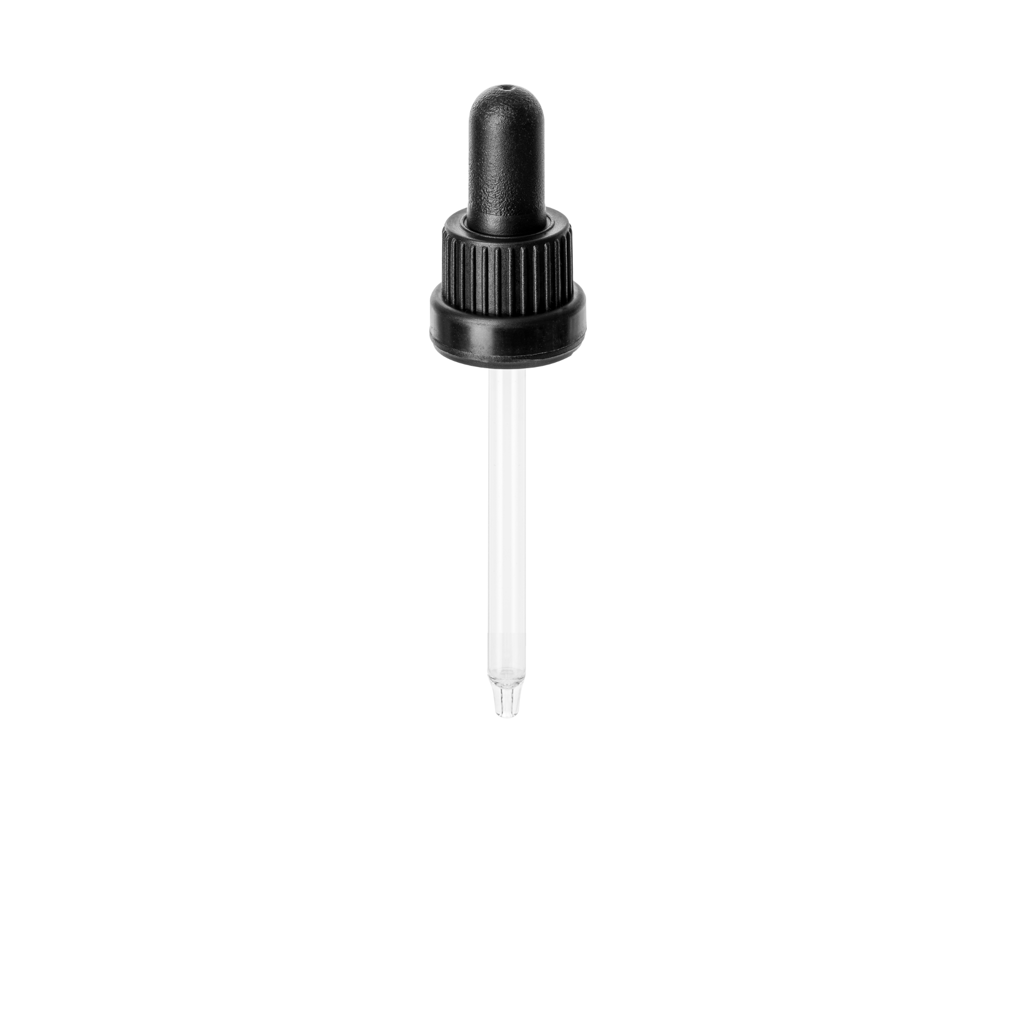Pipette tamper evident DIN18, III, black, ribbed, bulb NBR, dose 1.0ml, conical tip (Orion 30)