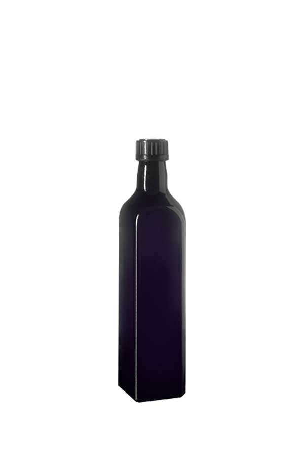 Oil bottle Castor 500ml, 31.5 STD thread, square, Miron