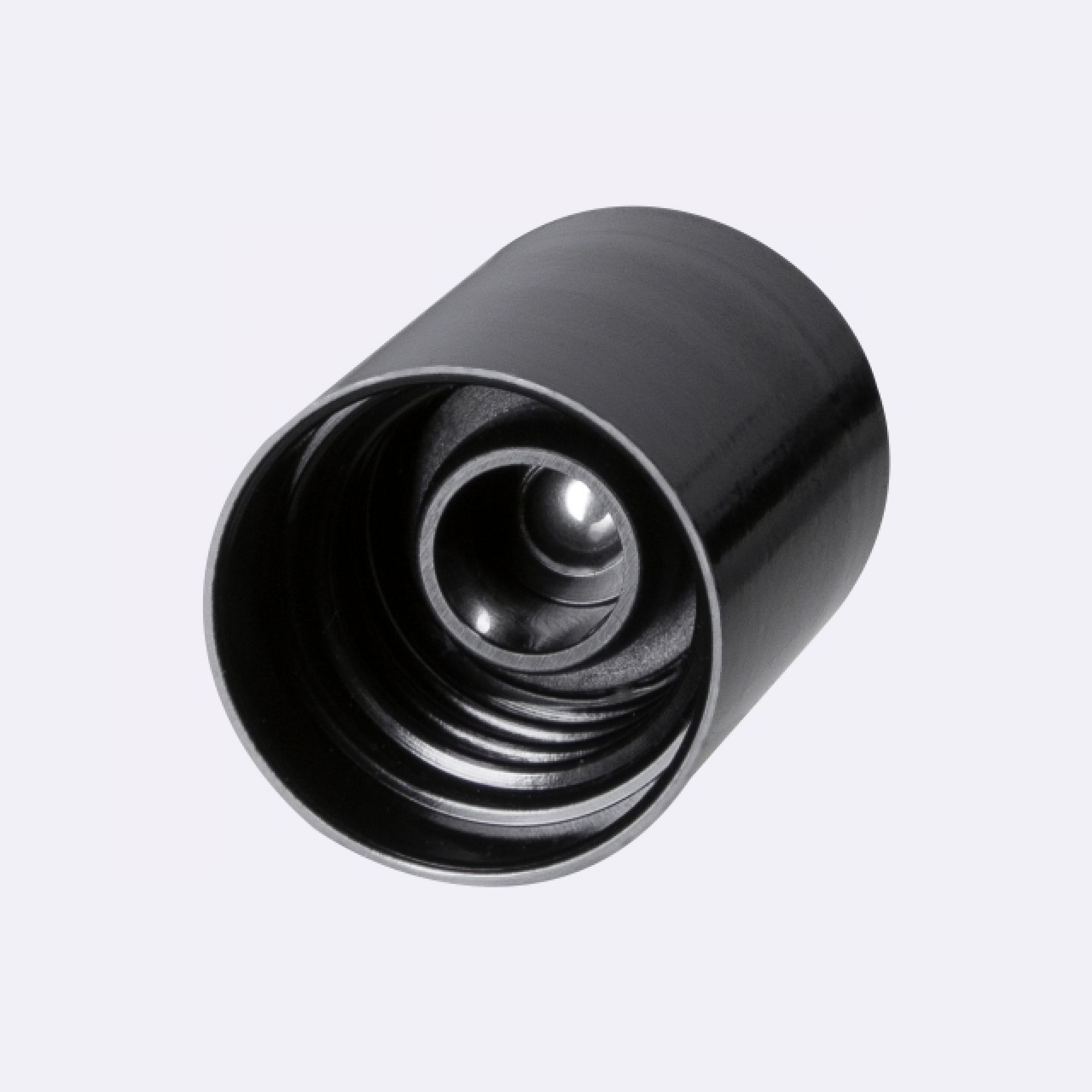 Roll-on cap DIN18, Urea, black fitment, stainless steel ball, black cap (Orion)