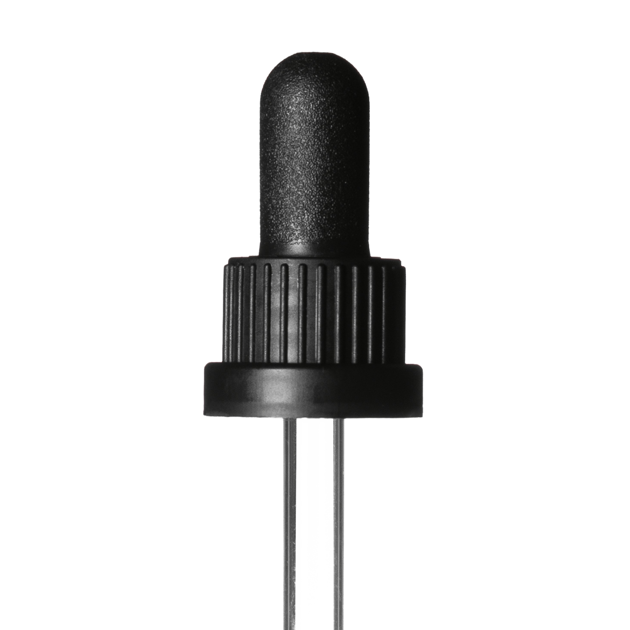 Pipette series III, DIN18, tamper-evident, PP, black matt, ribbed, black bulb CB 1.0 ml, ball tip, bent (for Orion 50 ml)