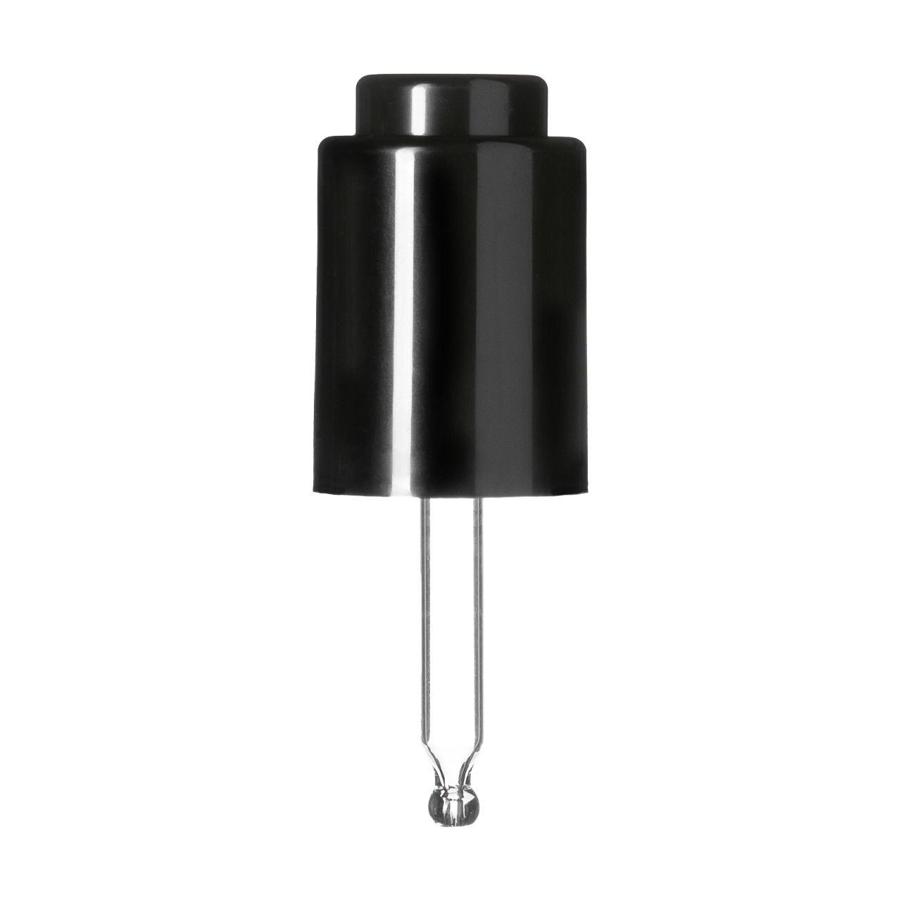 Push-button pipette 18/415, PP/ABS, black glossy finish, black button bulb Nitrile 0.4 ml, ball tip, straight (for Virgo 15 ml)