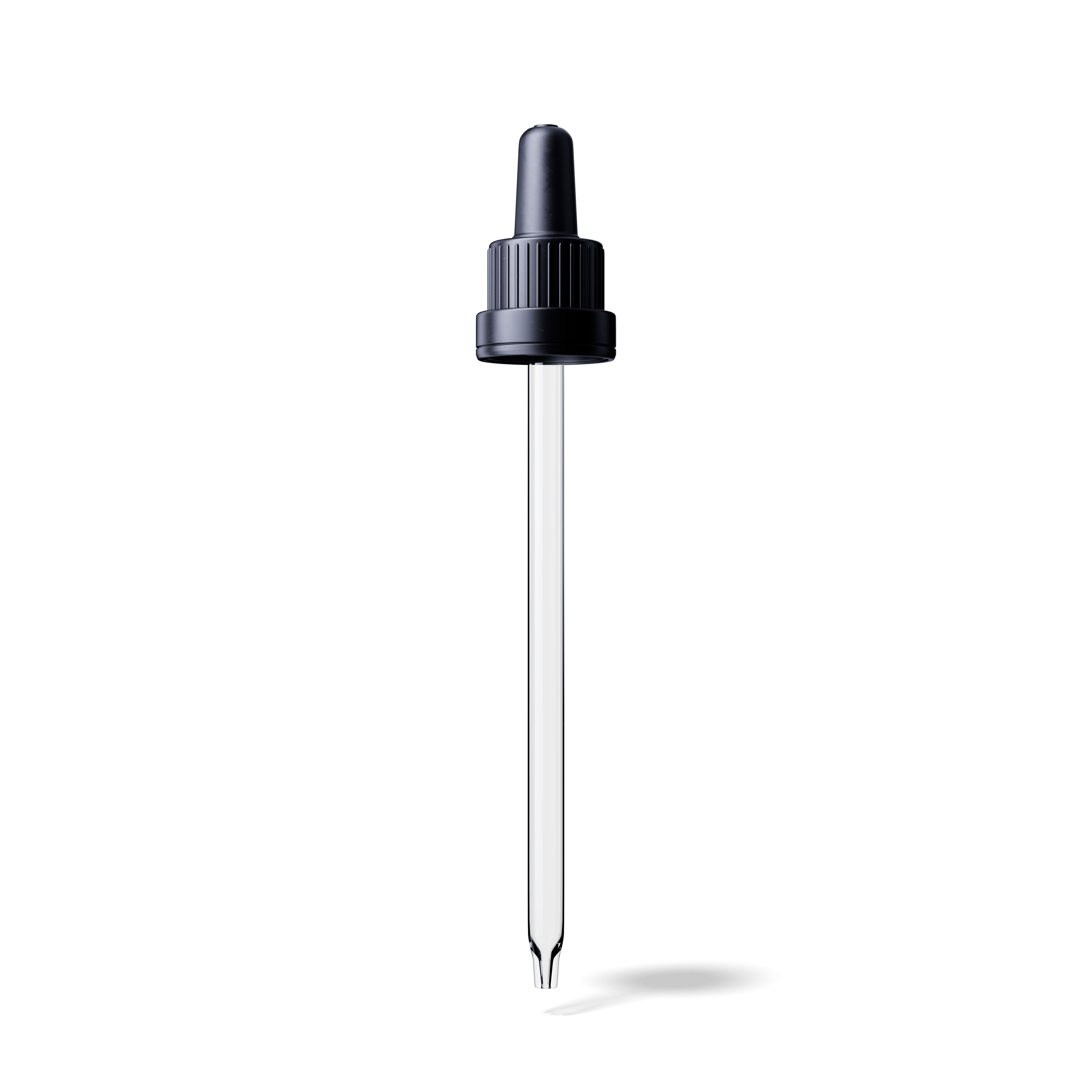 Pipette tamper evident DIN18, III, black, ribbed, bulb TPE, dose 0.7ml, conical tip (Orion 100)