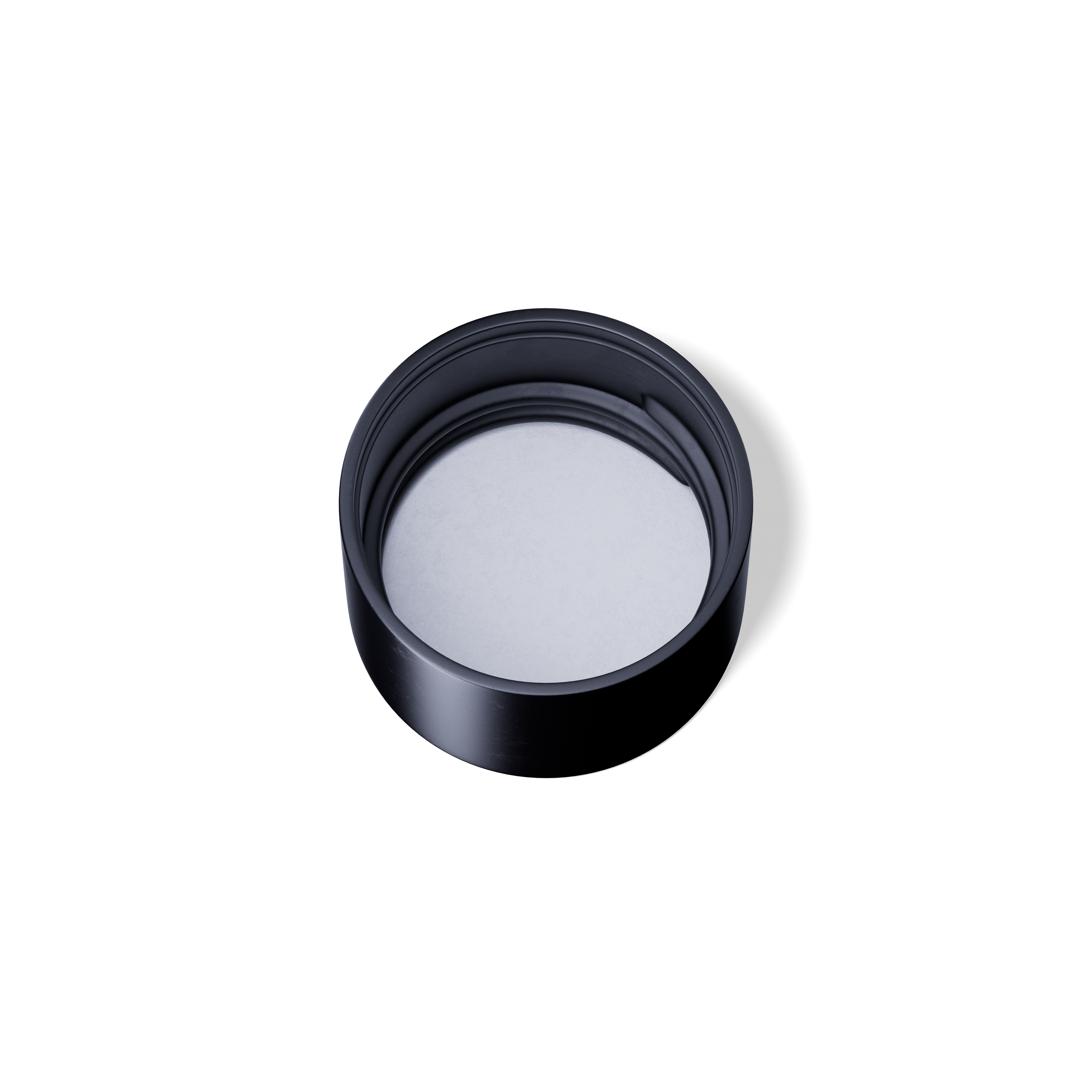 Screw cap Sence, 24/410, PP, black matte, white inlay