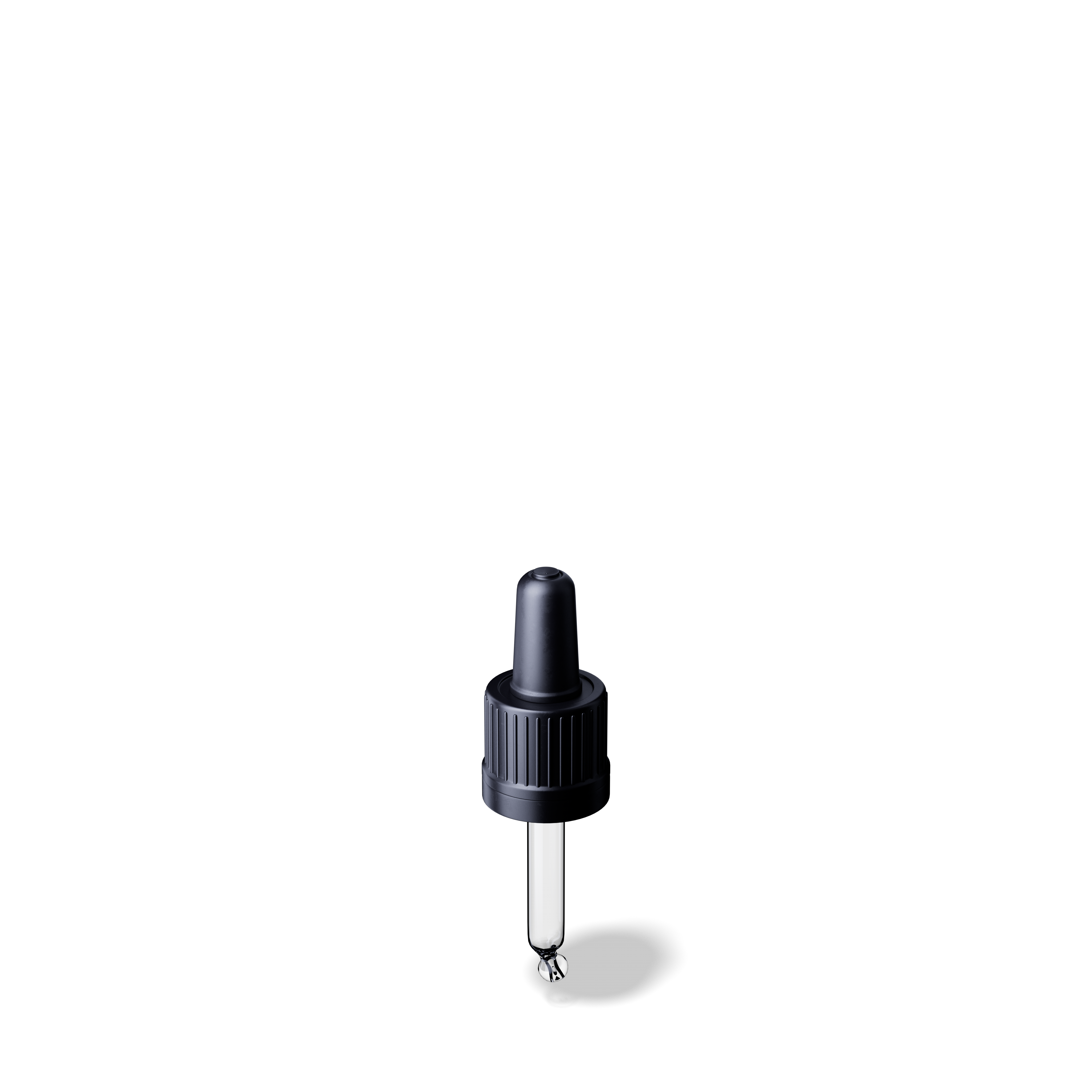 Pipette tamper evident DIN18, II, black, ribbed, bulb TPE, dose 0.7ml, bent ball tip (Orion 5)