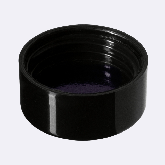 Child-resistant lid Modern 28 special, PP, black, glossy finish with violet Phan inlay (for Eris 5)