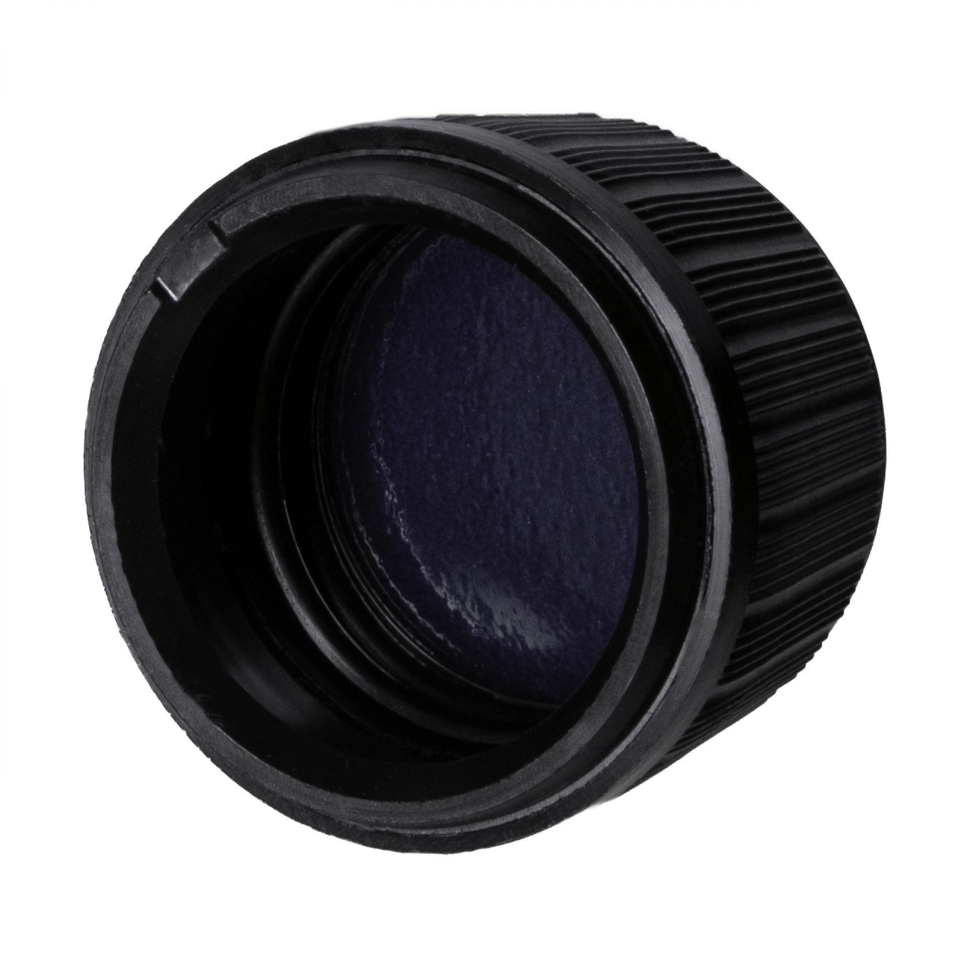 Screw cap child-tamper-evident PP28, II, PP, black, violet Phan liner (Aquarius)