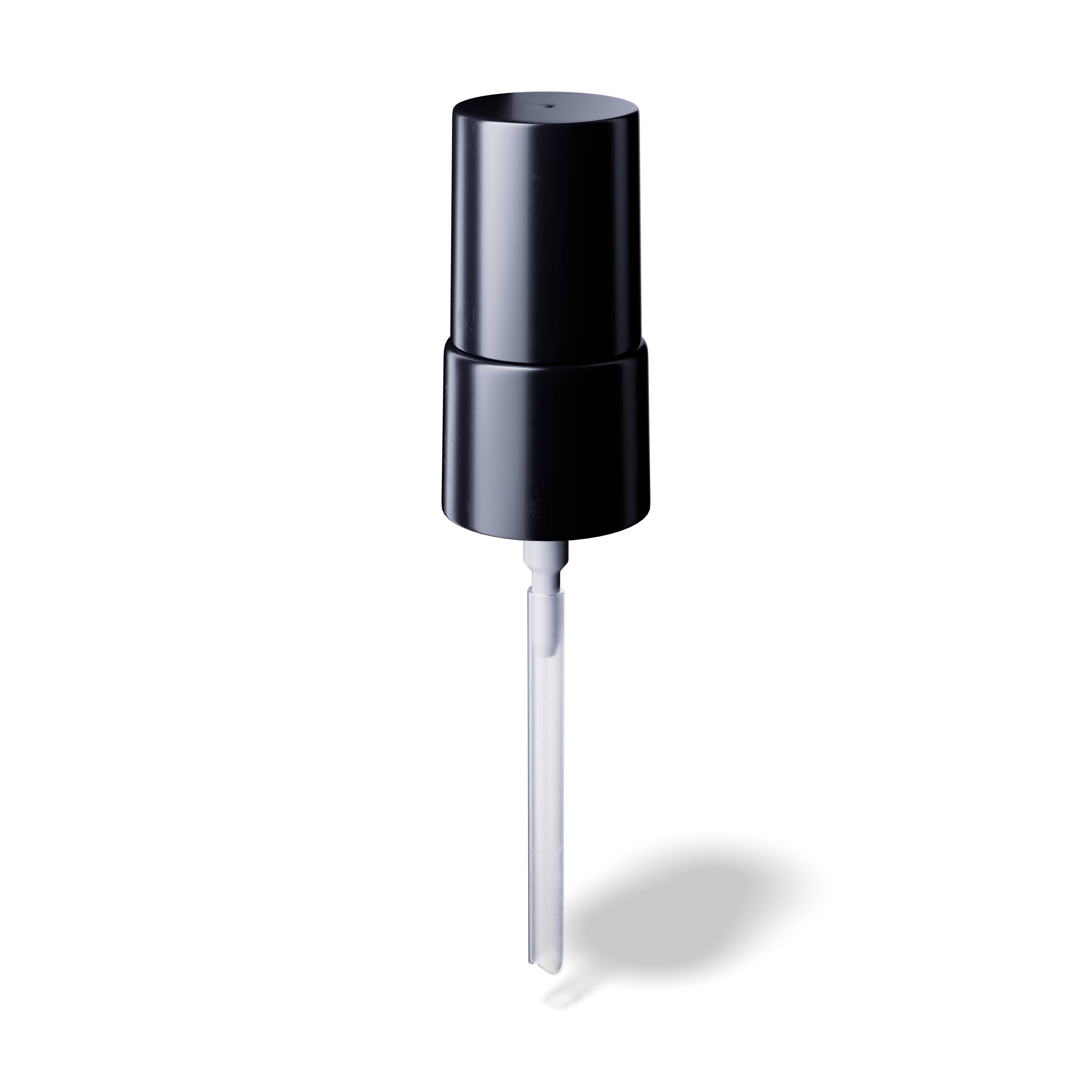 Lotion pump Sinfonia 18/415, PP black, glossy finish, dose 0.10ml, black overcap (Virgo 30)
