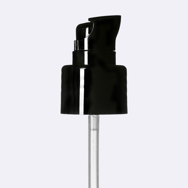 Lotion pump Metropolitan 24/410, PP, black, smooth, dose 0.14 ml with security clip (for Virgo 50-200 ml)