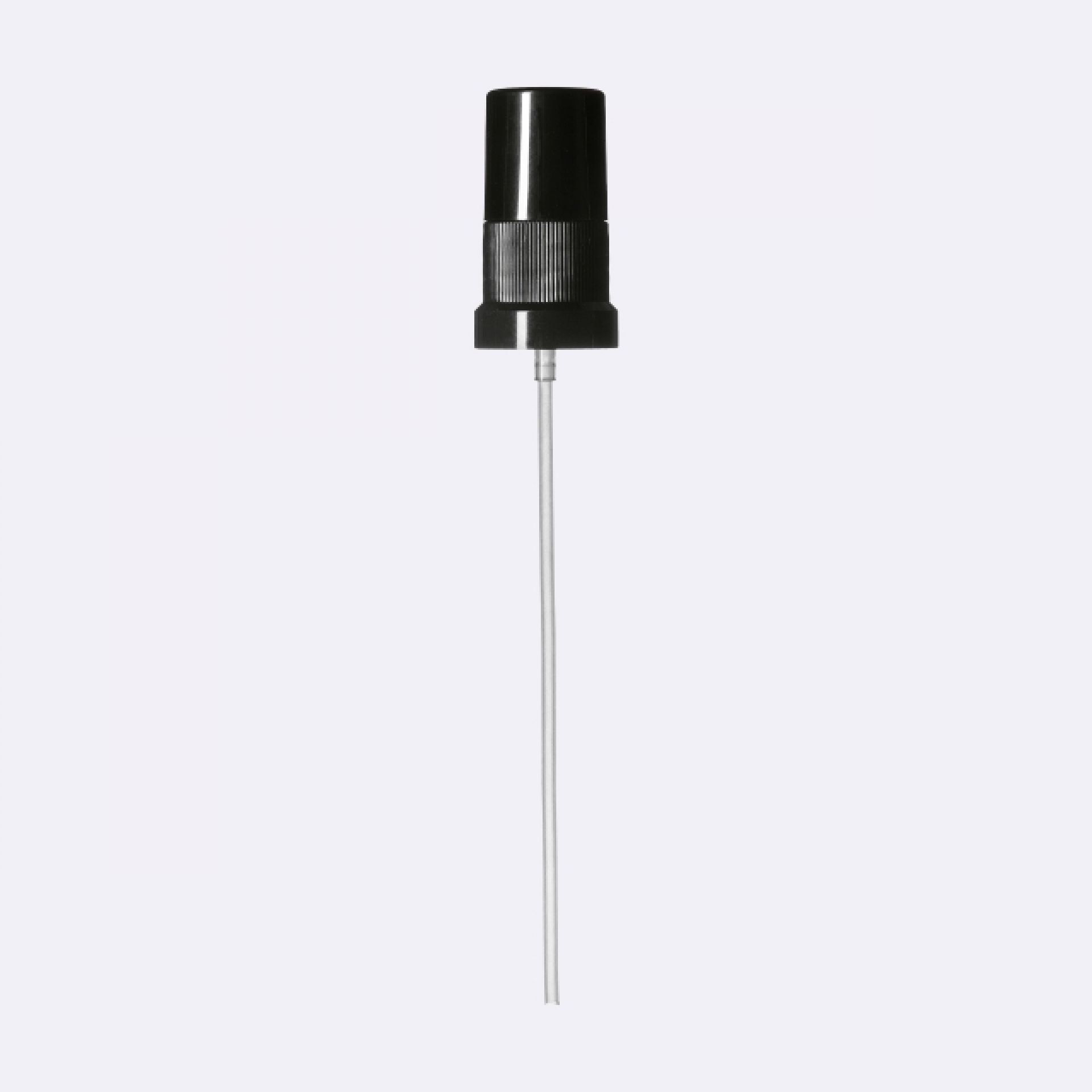 Mist sprayer Classic, DIN18, PP, black, ribbed, dose 0.10 ml, black overcap (Orion 100)