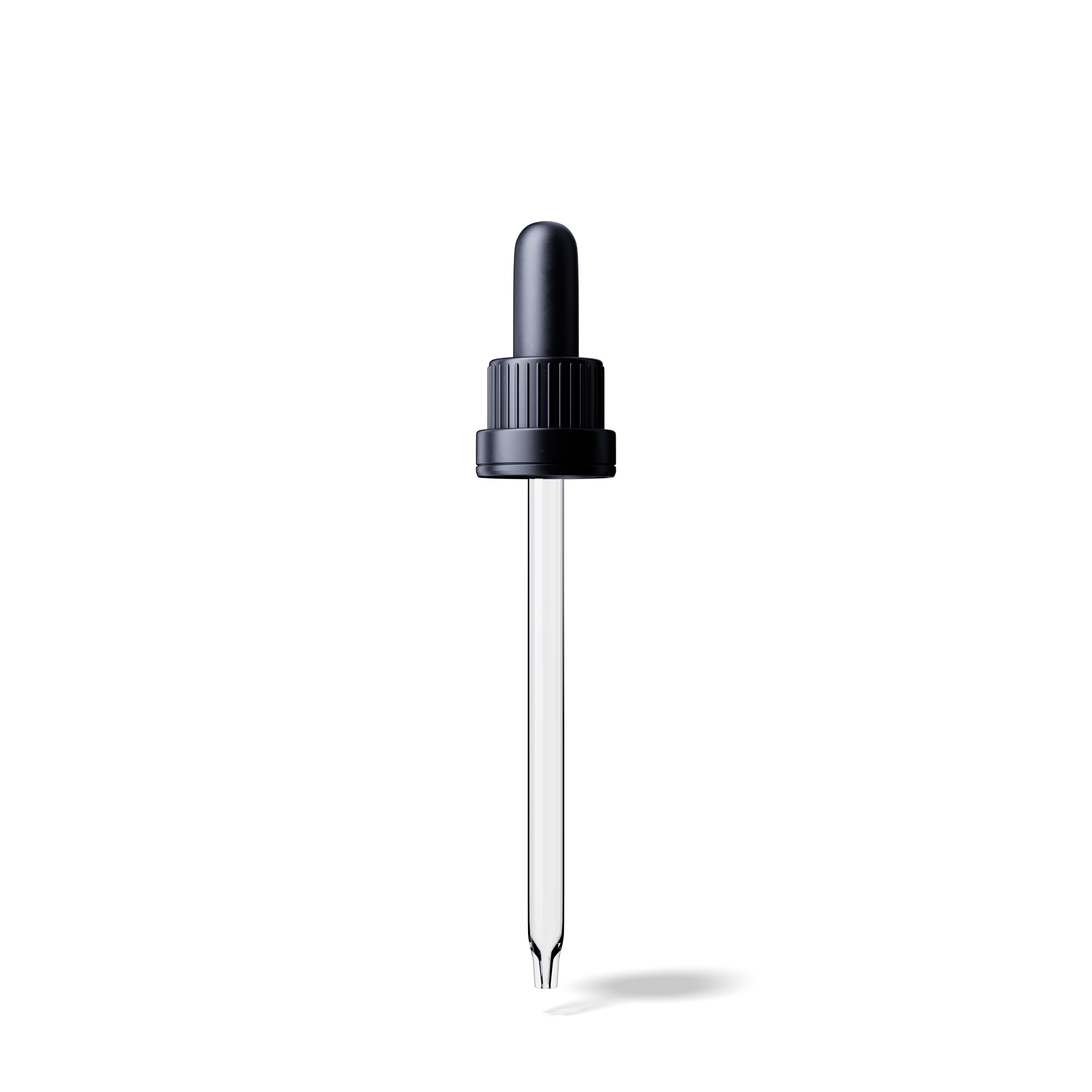 Pipette tamper evident DIN18, III, black, ribbed, bulb TPE, dose 1.0ml, conical tip (Orion 50)