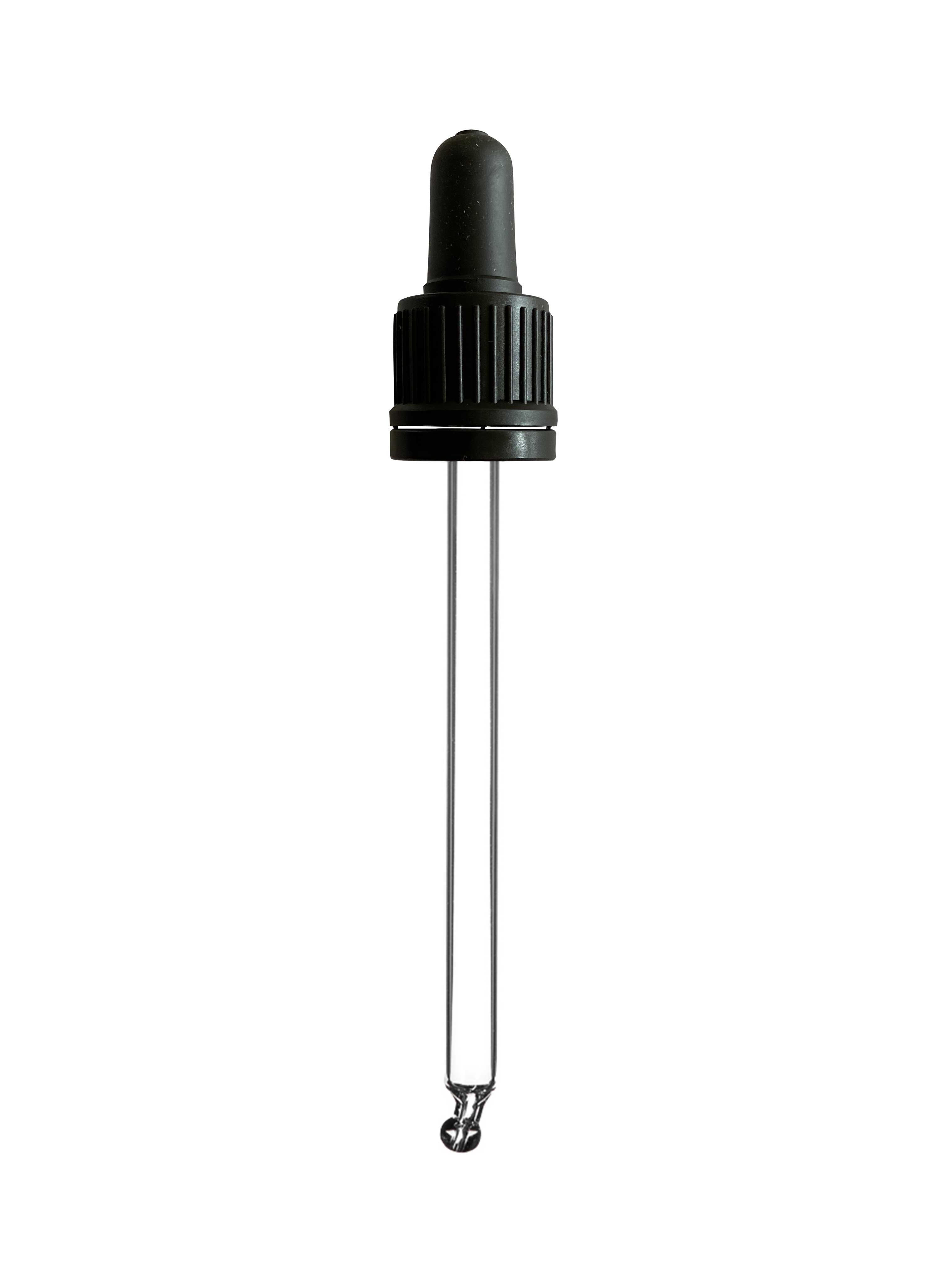 Pipette series II, DIN18, tamper-evident, PP, black matt, ribbed, black bulb TPE 0.7 ml, ball tip, bent (for Orion 100 ml)